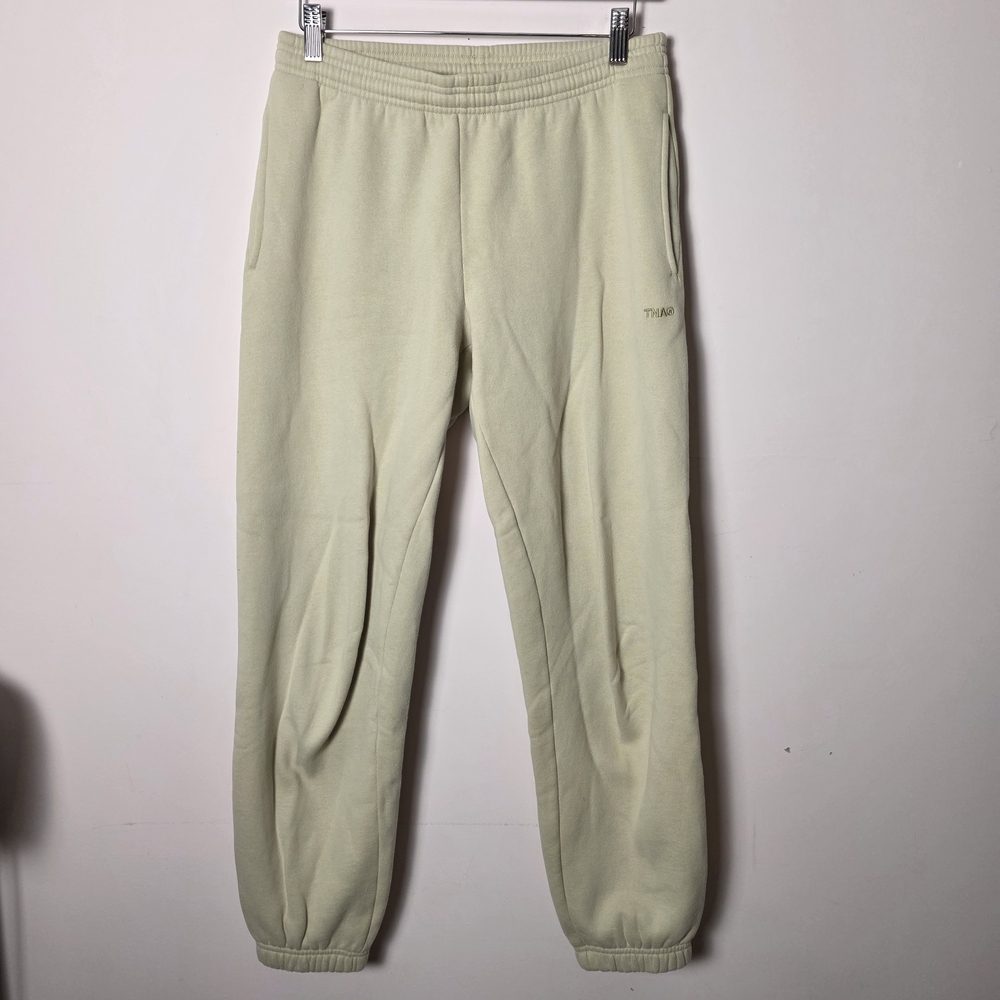 Aritzia TNA Cozy Fleece Sweatpants Small Cream Boyfriend Fit Joggers Lounge